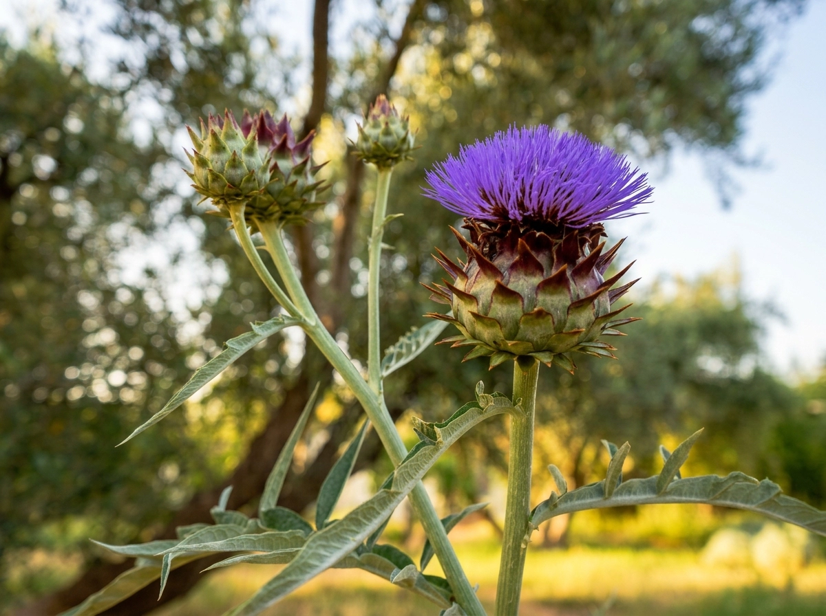 Garden paths and olive trees