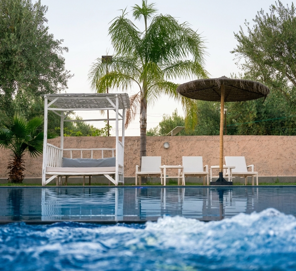 Shaded Lounge and Sunbeds